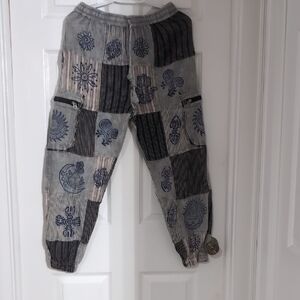 Rising International Gray and Black Cotton Pants